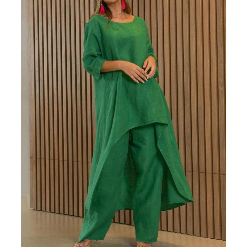 Cotton Linen Loose Large Size Long Sleeve Suit