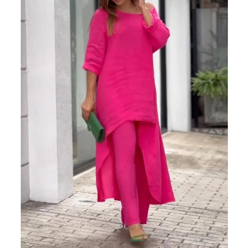 Cotton Linen Loose Large Size Long Sleeve Suit