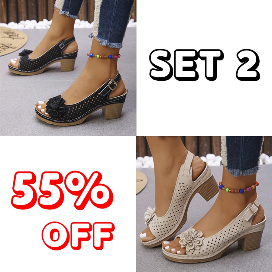 🔥Best Seller-Last Day Sale 60% OFF🔥 Buckled Square Heel Sandals for Women