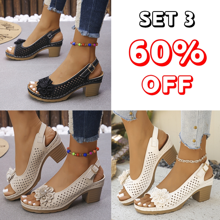 🔥Best Seller-Last Day Sale 60% OFF🔥 Buckled Square Heel Sandals for Women