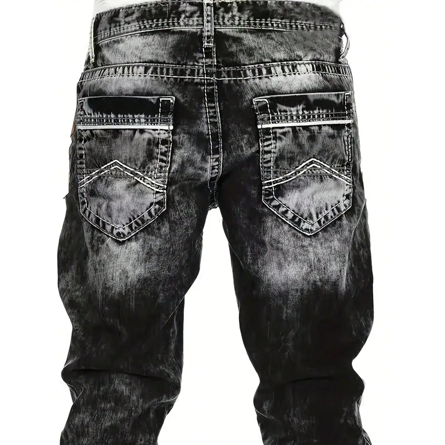 Men's Fashion Creative Stretch Denim Jeans,Minimalist Style Suitable For Summer, Emo Style