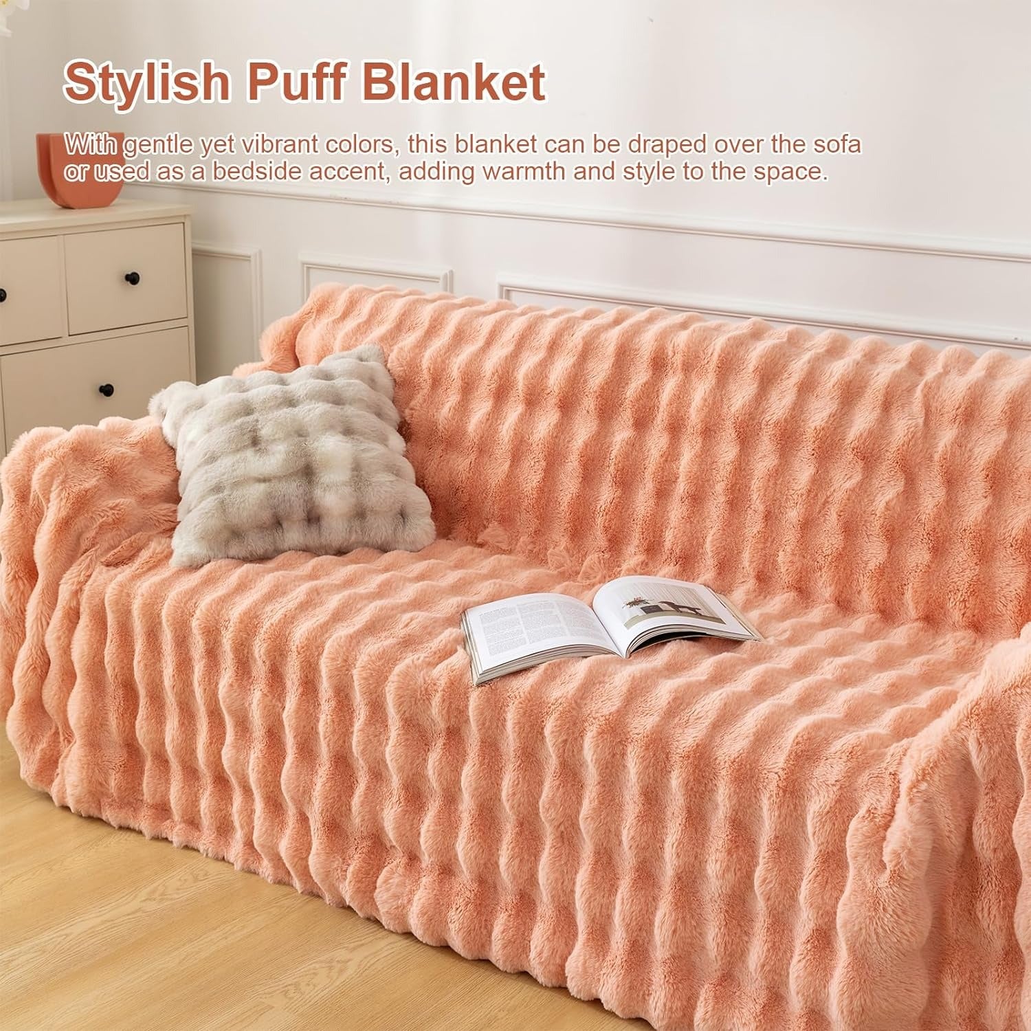 Super Soft Plush Couch Cover - Sofa Cushion Cover for Ultra Soft Comfort