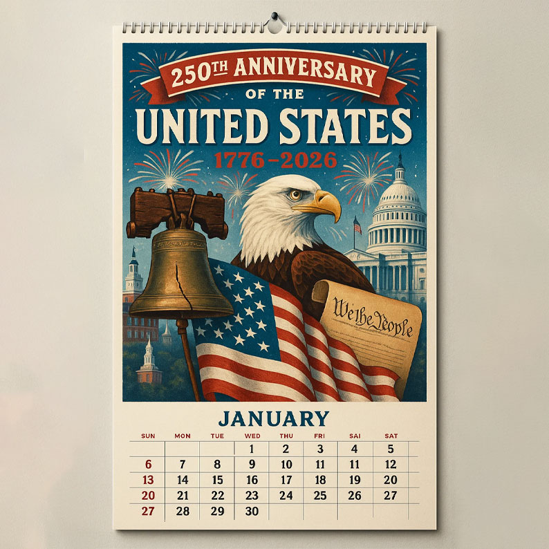 US 250th Anniversary 2026 Calendar