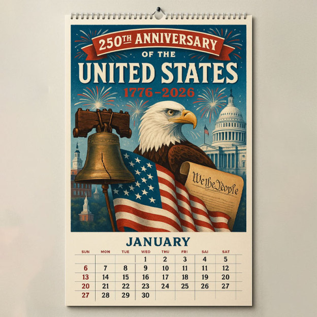 US 250th Anniversary 2026 Calendar