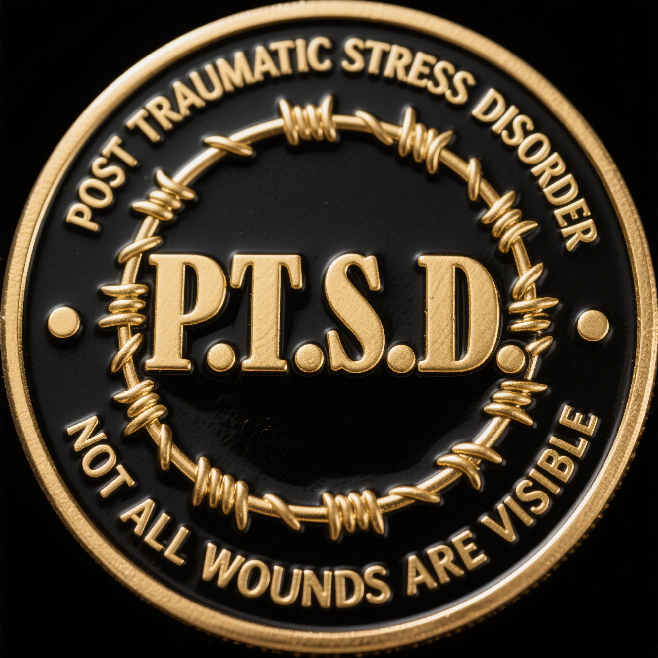 PTSD - Battlefield Scars, Invisible Struggles Challenge Coin