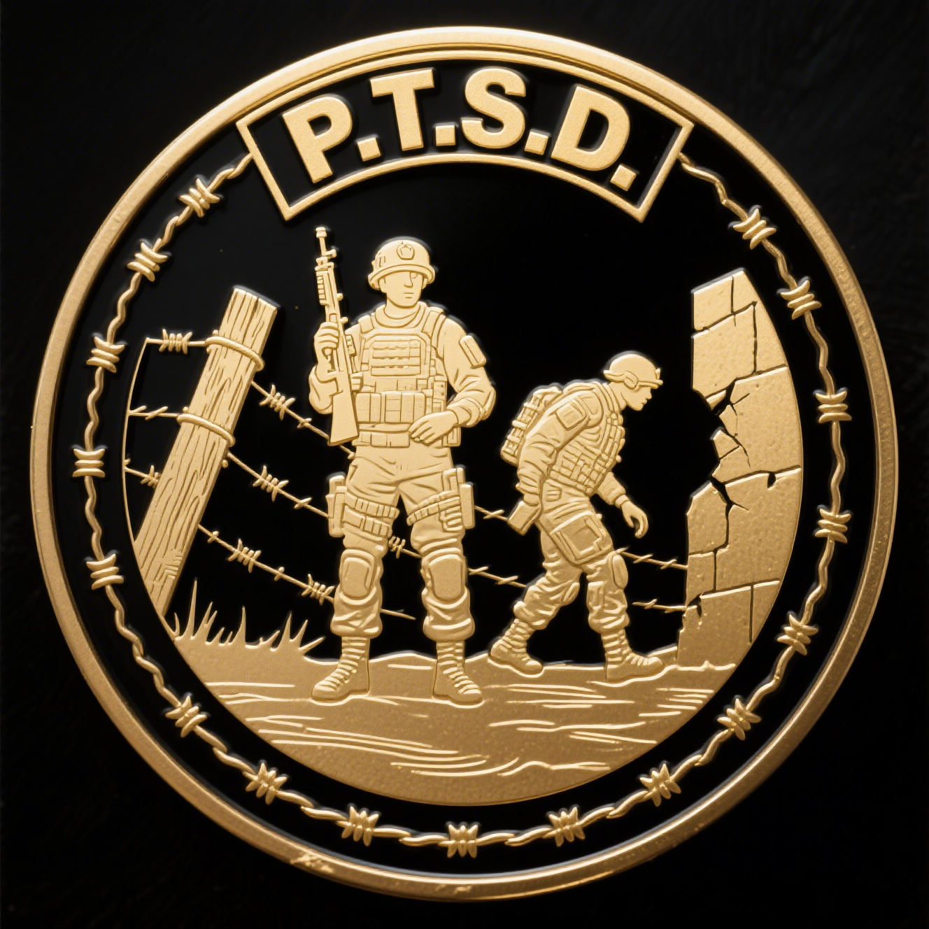 PTSD - Battlefield Scars, Invisible Struggles Challenge Coin