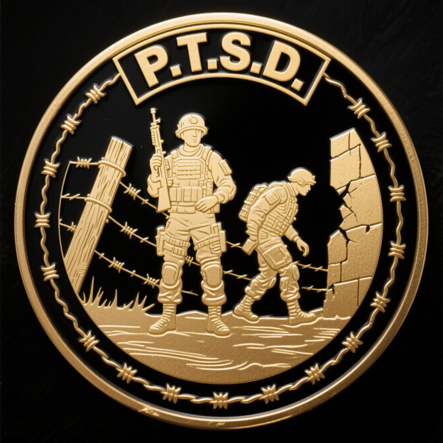 PTSD - Battlefield Scars, Invisible Struggles Challenge Coin