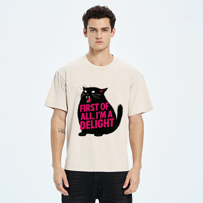 Tokyo-Tiger Roaring Black Cat Washed T-Shirt