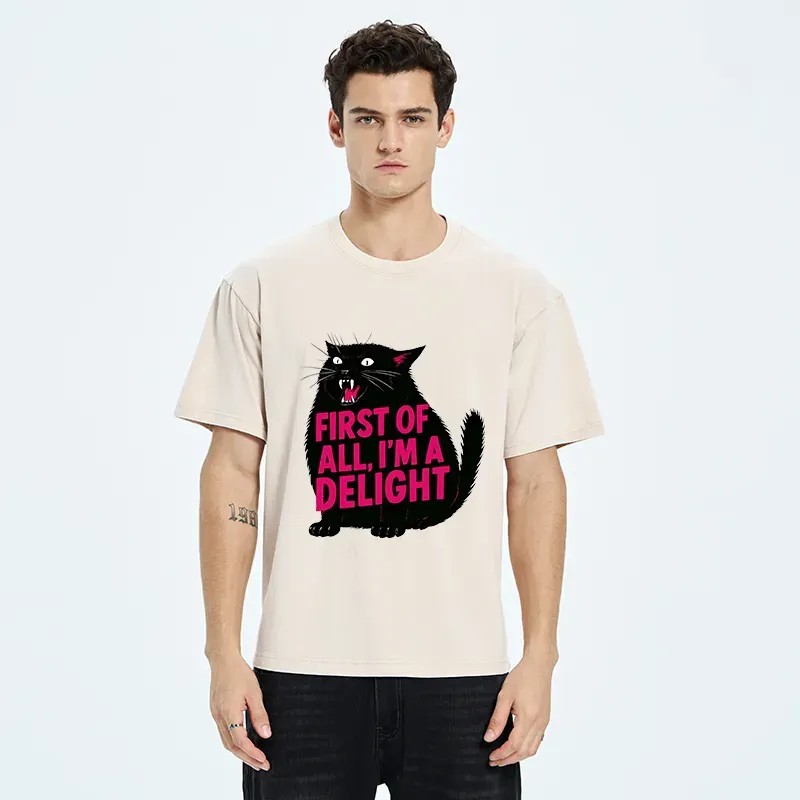 Tokyo-Tiger Roaring Black Cat Washed T-Shirt