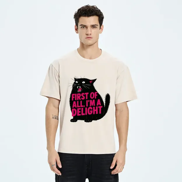 Tokyo-Tiger Roaring Black Cat Washed T-Shirt