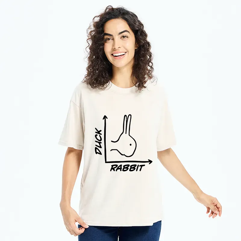 Rabbit Or Duck Funny Washed T-Shirt