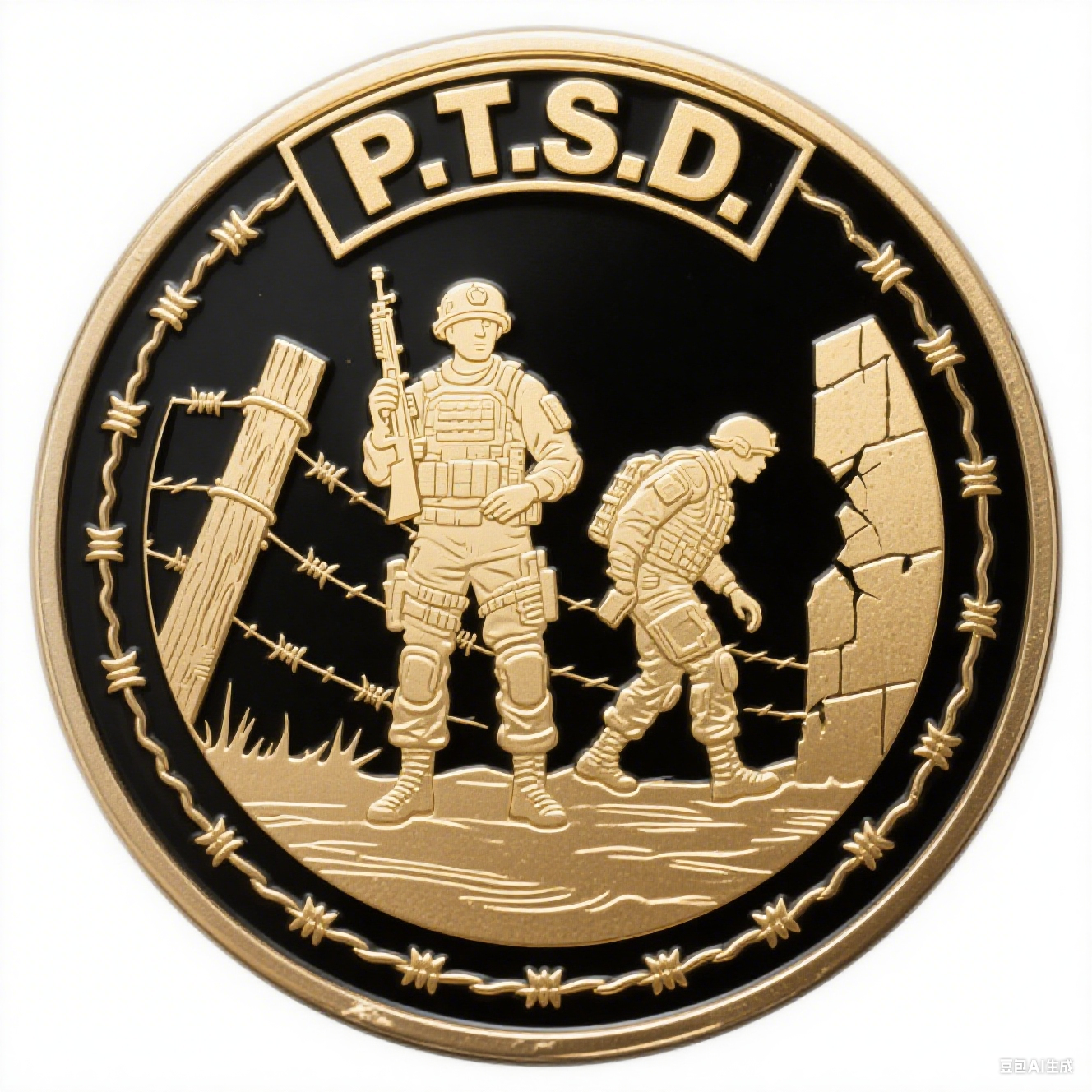 PTSD - Battlefield Scars, Invisible Struggles Challenge Coin