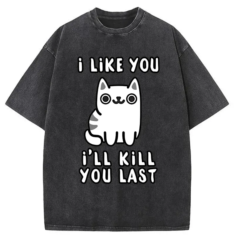 Cats And Humans Have A Love-hate Relationship Washed T-Shirt