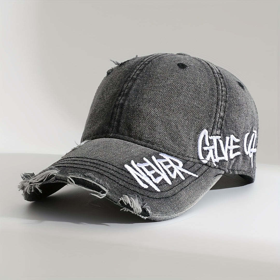Never Give Up Distressed Cap