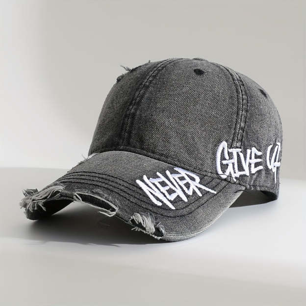 Never Give Up Distressed Cap