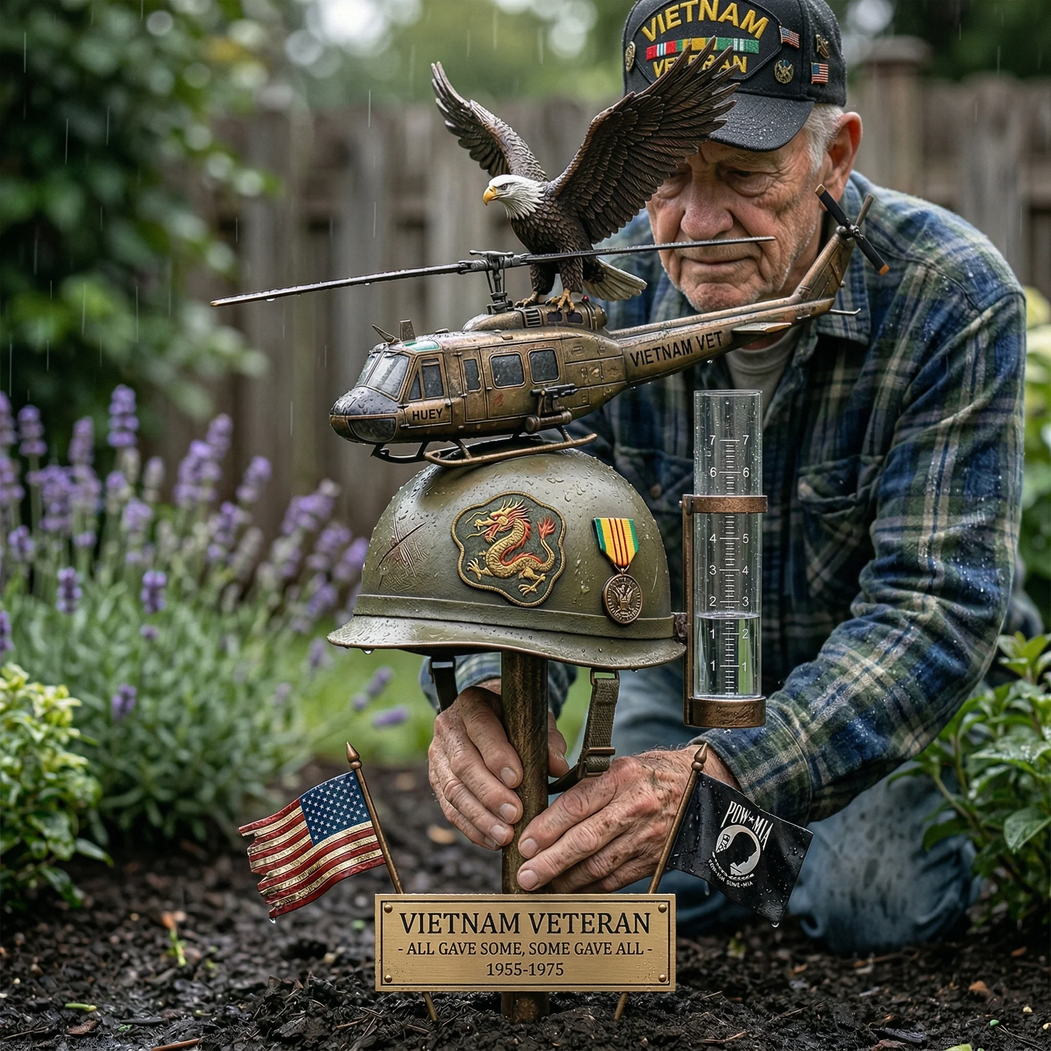 Last Day Promo: 49% OFF ️- Vietnam Veteran Memorial Rain Gauge Garde