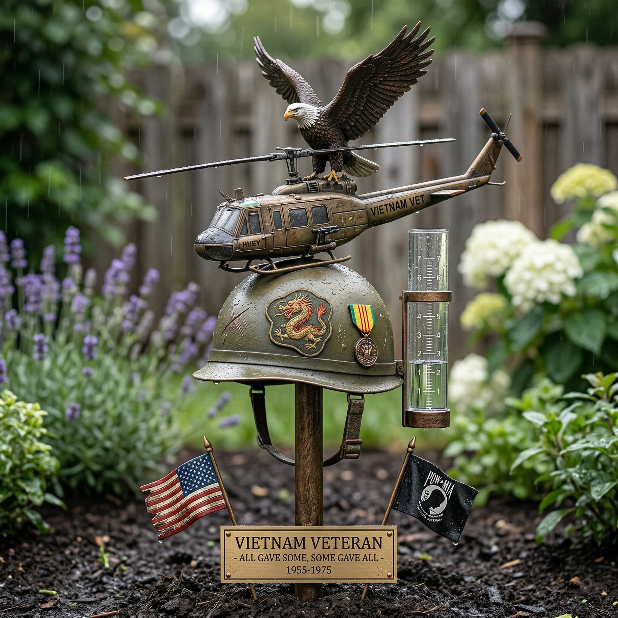 Last Day Promo: 49% OFF ️- Vietnam Veteran Memorial Rain Gauge Garde