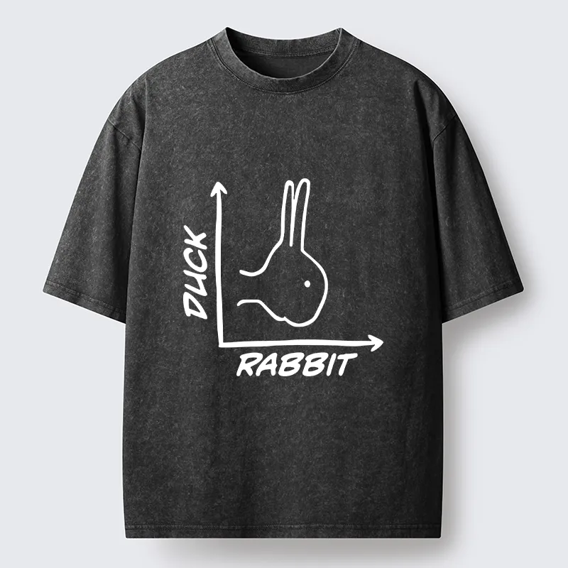 Rabbit Or Duck Funny Washed T-Shirt