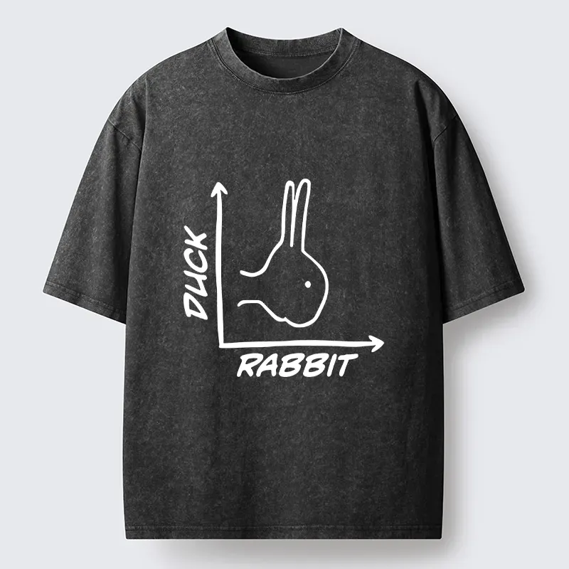 Rabbit Or Duck Funny Washed T-Shirt