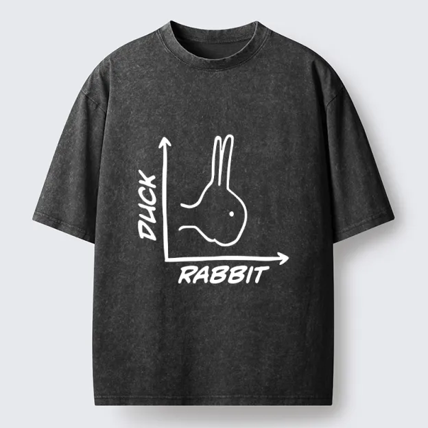 Rabbit Or Duck Funny Washed T-Shirt