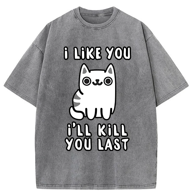 Cats And Humans Have A Love-hate Relationship Washed T-Shirt