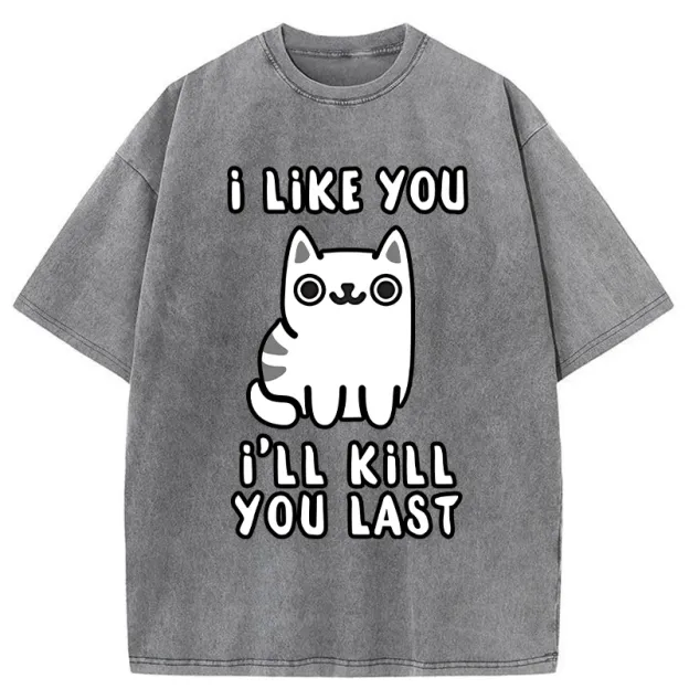Cats And Humans Have A Love-hate Relationship Washed T-Shirt