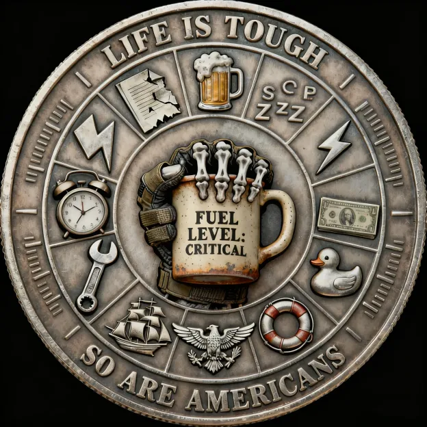Chaos Operator: Fueled by Coffee & Grit Tactical Challenge Coin
