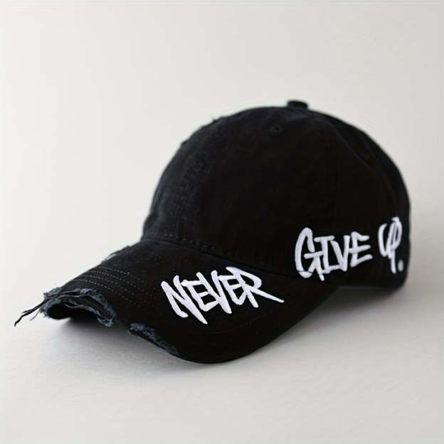 Never Give Up Distressed Cap