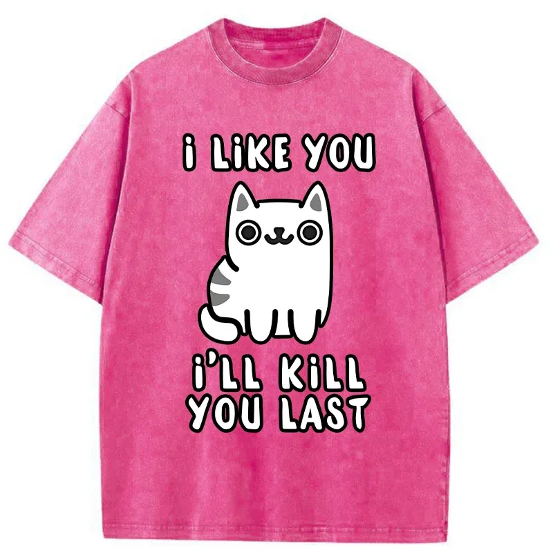 Cats And Humans Have A Love-hate Relationship Washed T-Shirt