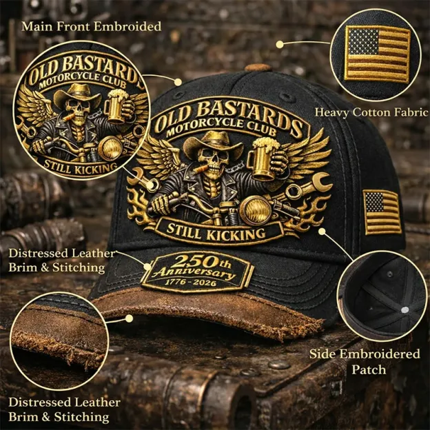 🏍️Old Bastards Motorcycle Club – 250th Anniversary “Still Kicking” Cap