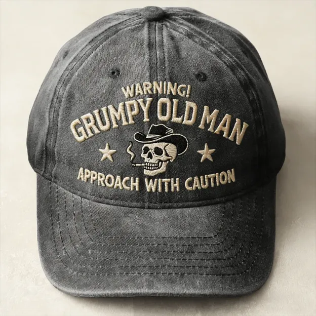 Warning Grumpy Old Man Embroidery Cap