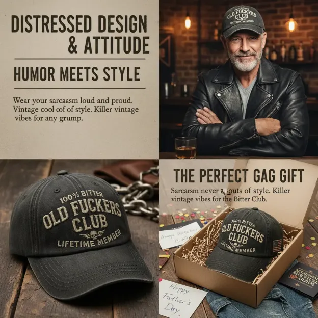 🎄Last Day Only $19.99 🧢Old Fuckers Club-Vintage Baseball Cap🎁Free Gifts