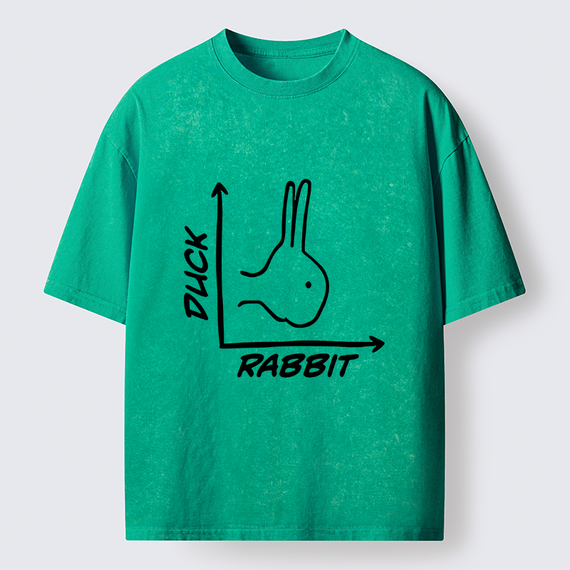 Rabbit Or Duck Funny Washed T-Shirt