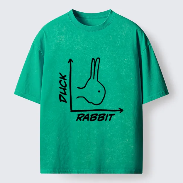Rabbit Or Duck Funny Washed T-Shirt