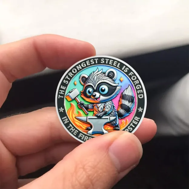 Inspirational Dumpster Fire Raccoon Coin-Resilience &Hope-Gift for Keep Going