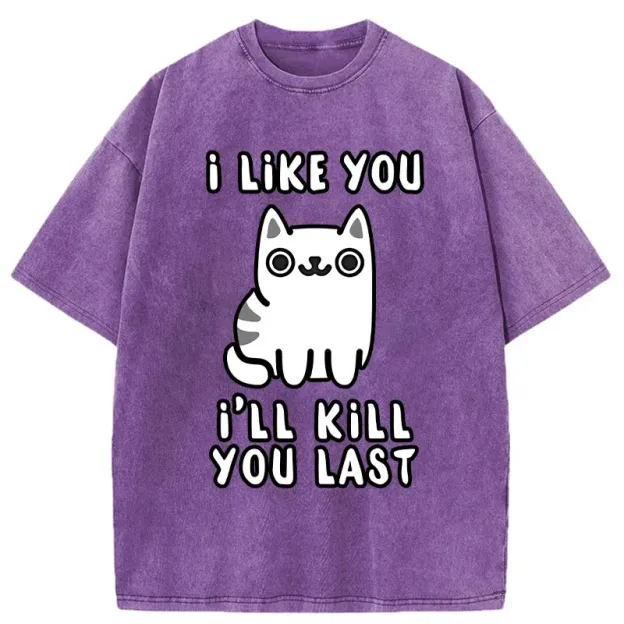 Cats And Humans Have A Love-hate Relationship Washed T-Shirt