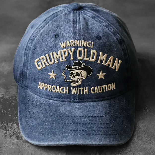 Warning Grumpy Old Man Embroidery Cap