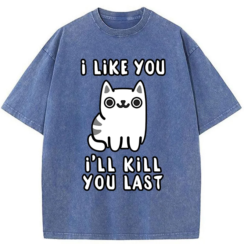 Cats And Humans Have A Love-hate Relationship Washed T-Shirt