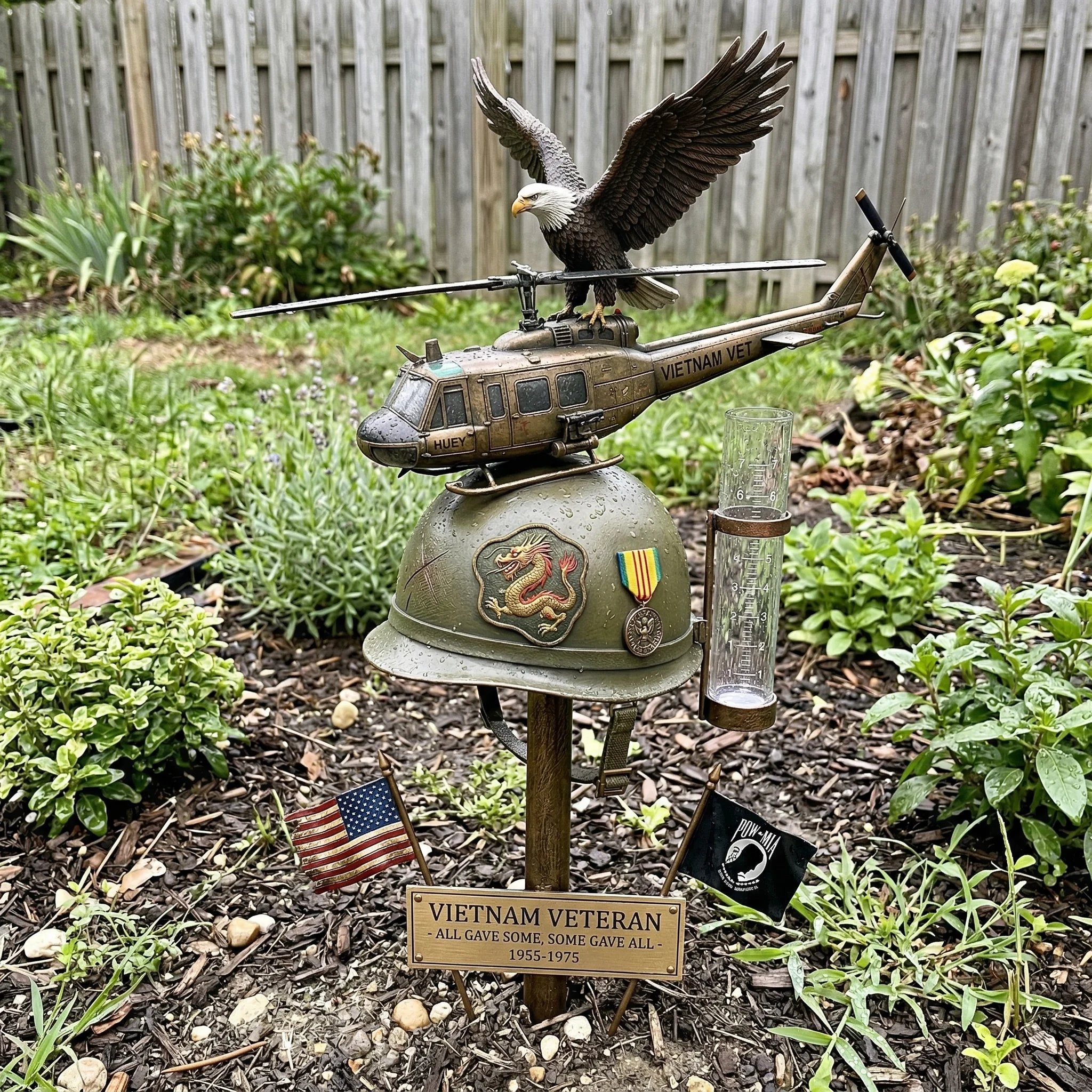 Last Day Promo: 49% OFF ️- Vietnam Veteran Memorial Rain Gauge Garde