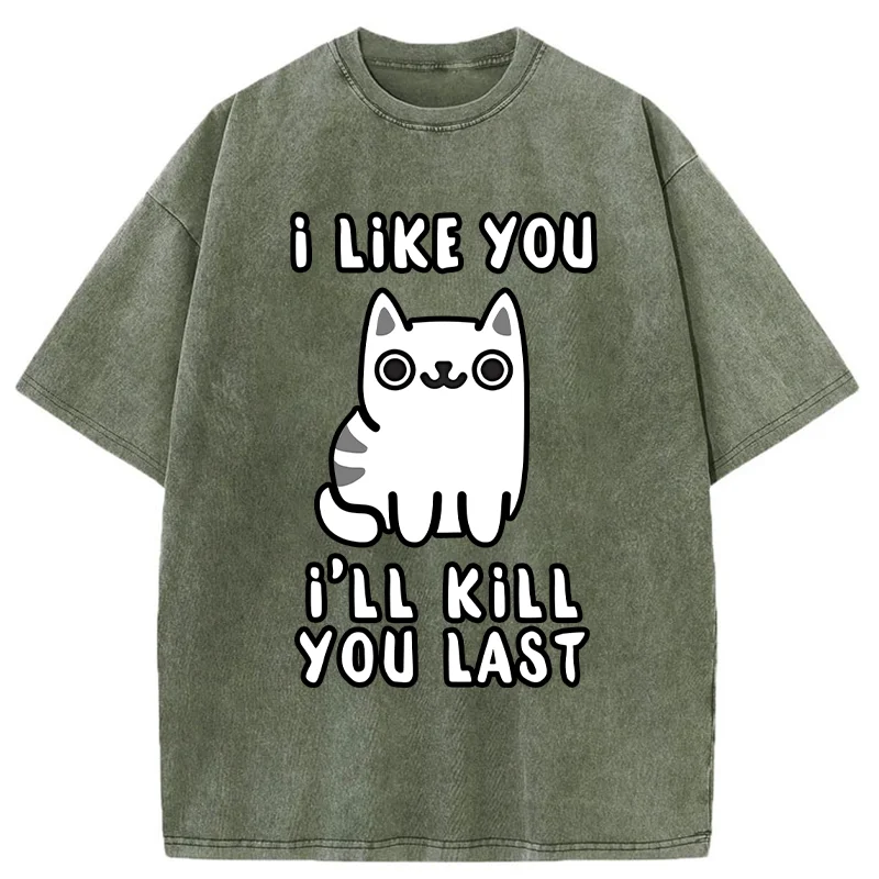 Cats And Humans Have A Love-hate Relationship Washed T-Shirt
