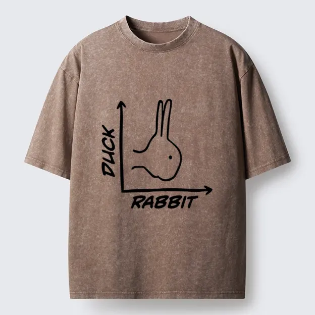 Rabbit Or Duck Funny Washed T-Shirt