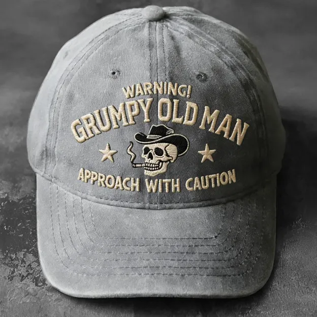 Warning Grumpy Old Man Embroidery Cap