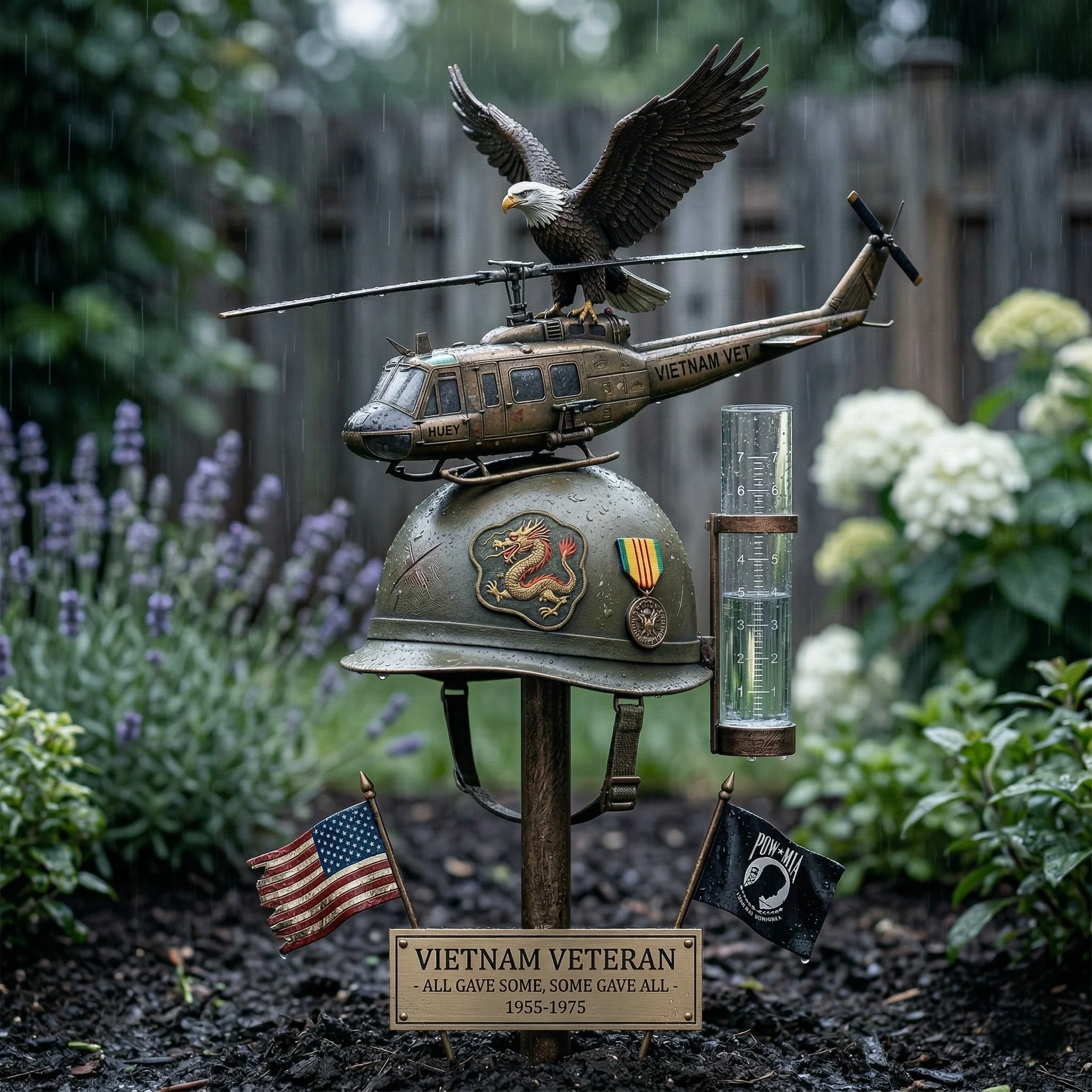 Last Day Promo: 49% OFF ️- Vietnam Veteran Memorial Rain Gauge Garde