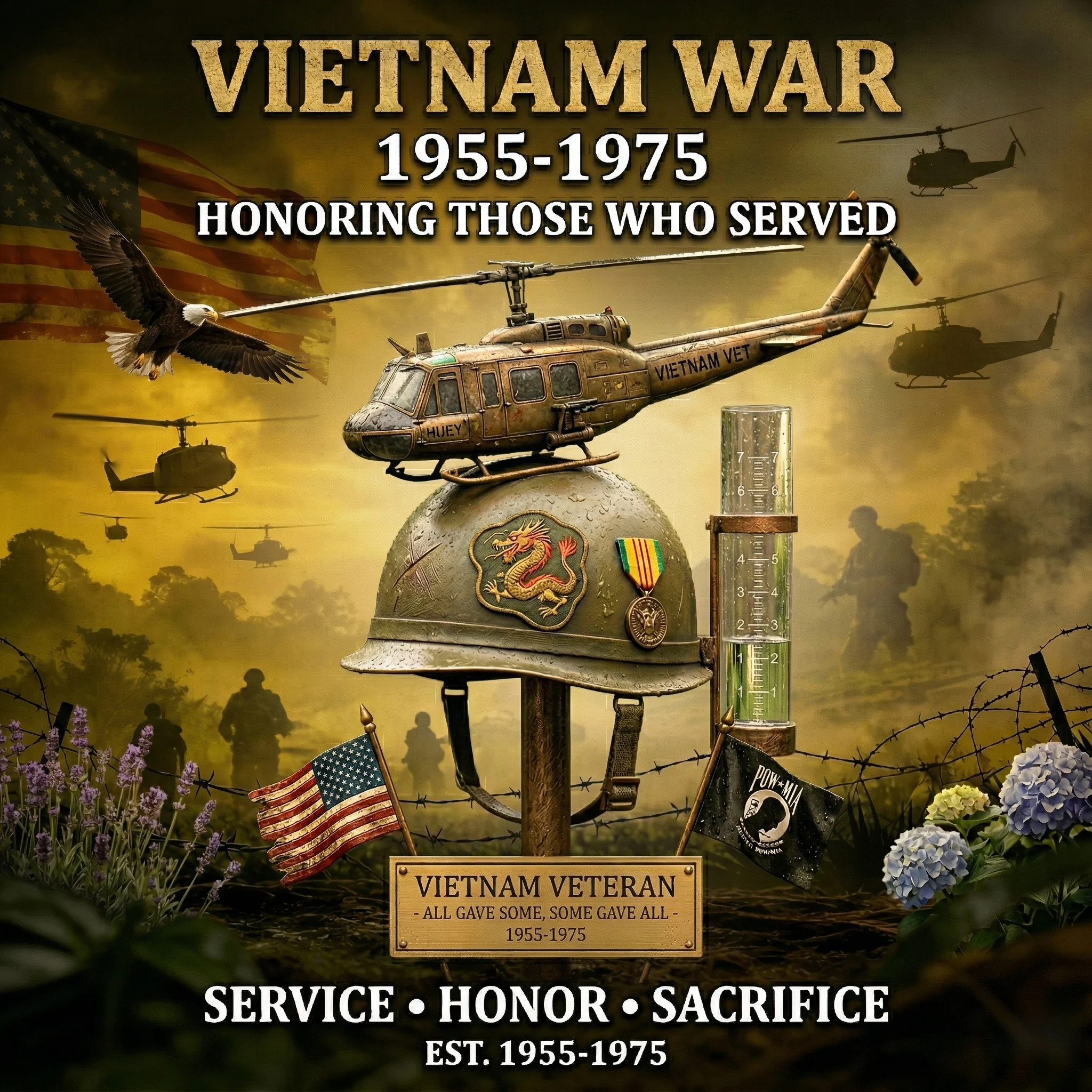 Last Day Promo: 49% OFF ️- Vietnam Veteran Memorial Rain Gauge Garde