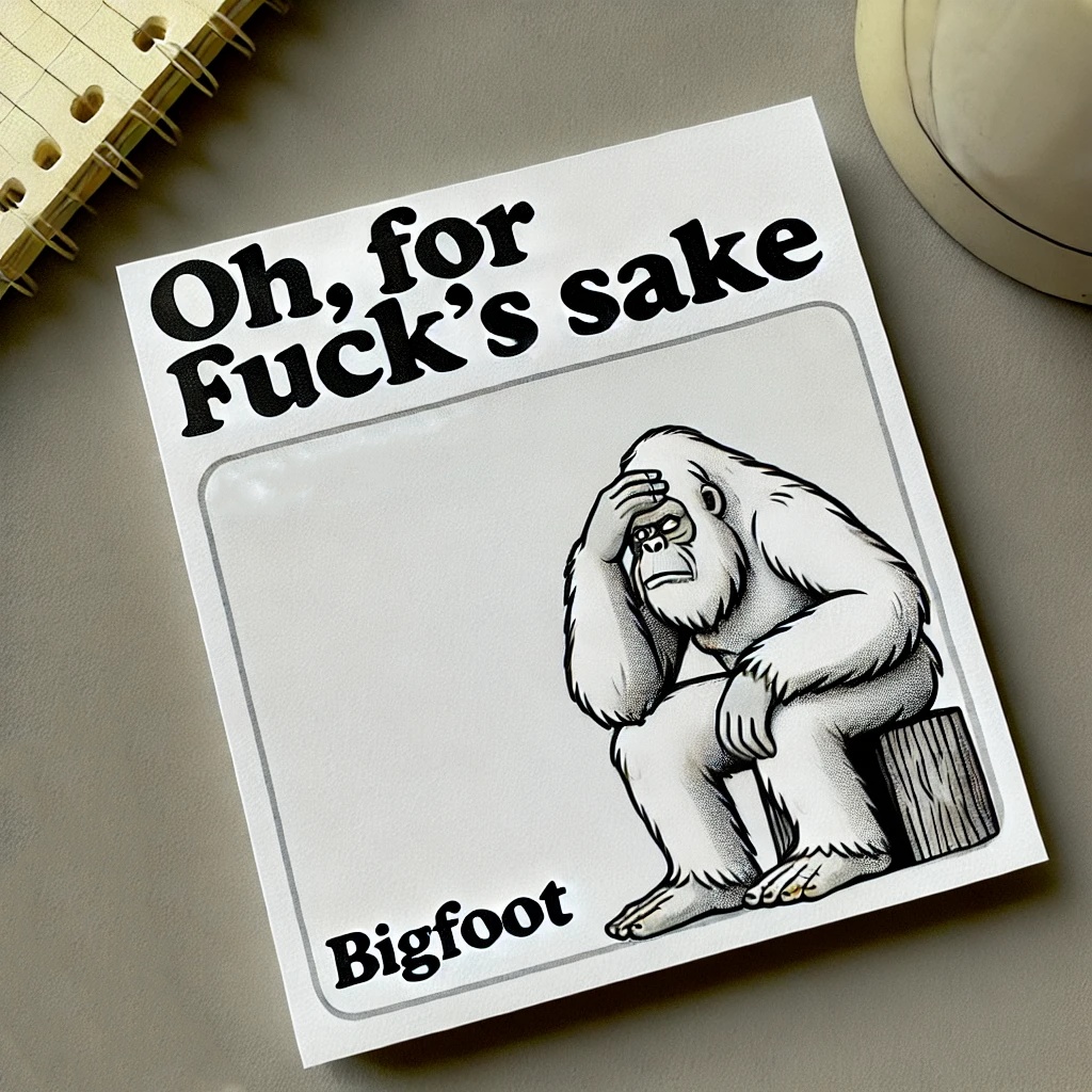 🦶🗯️ Bigfoot’s Brutal Sticky Notes – For When Words Fail But Rage Prevails