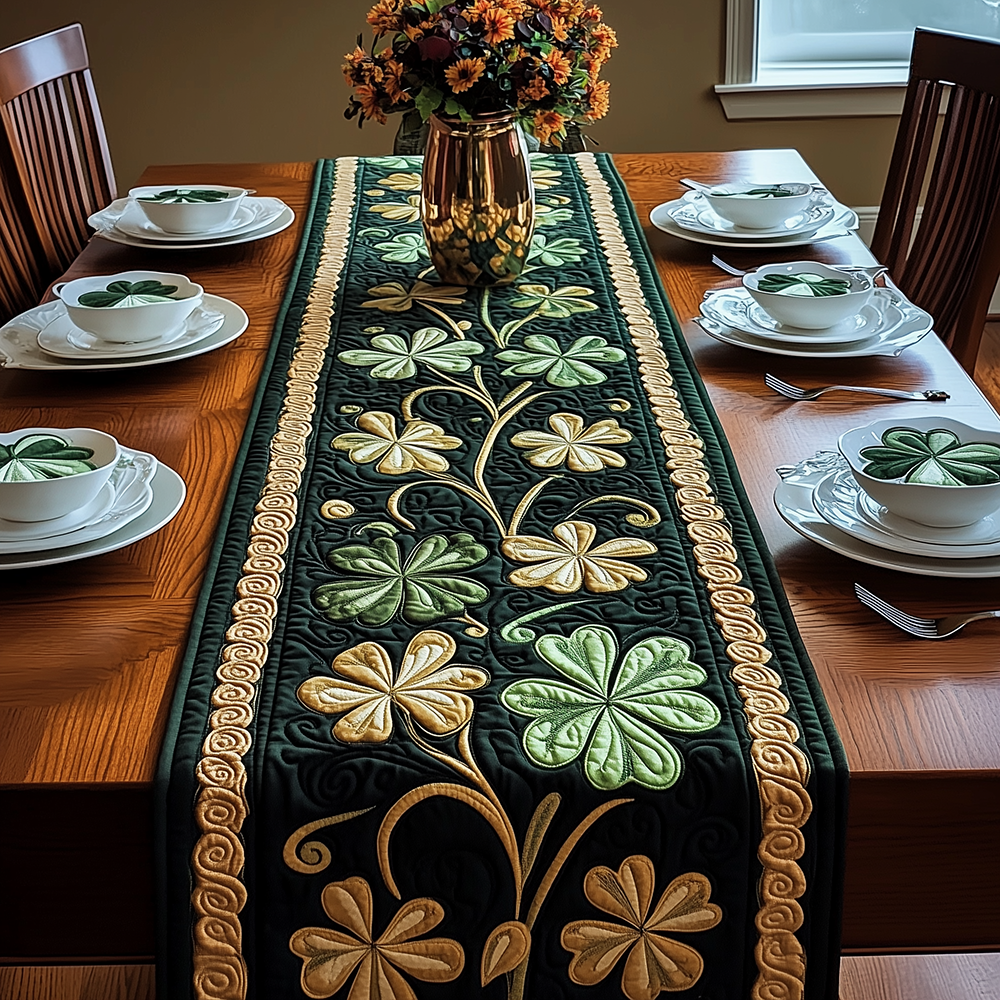 ❤️ 2026 Limited Edition-Irish Shamrock Quilted Table Runner