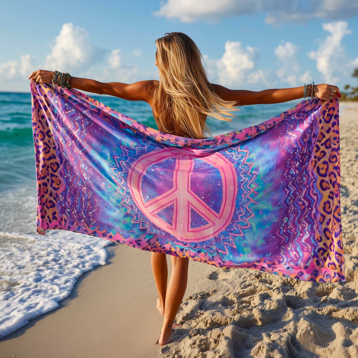 Peace Power Beach Towel