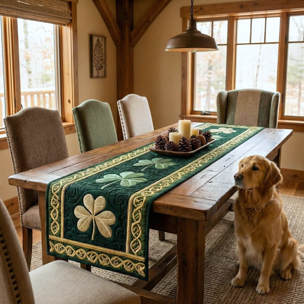 ❤️ 2026 Limited Edition-Irish Shamrock Quilted Table Runner