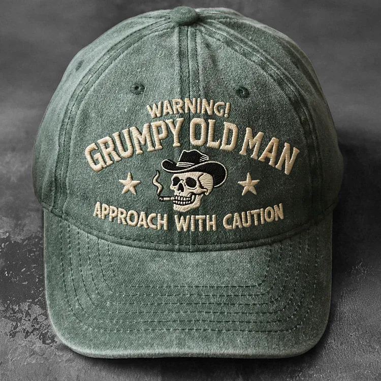 Warning Grumpy Old Man Embroidery Cap