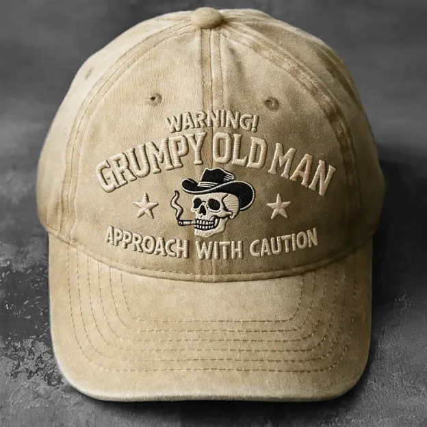 Warning Grumpy Old Man Embroidery Cap